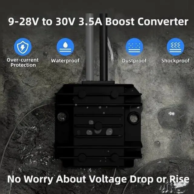 Alt view image 3 of 7 - Starlink Mini 12V Car Adapter with Step-Up Converter | Cigarette lighter plug. 9-28V to 30V/3.5A output. 18AWG cable, IP68. For RV, Truck, Marine & Off-Grid. Surge protection