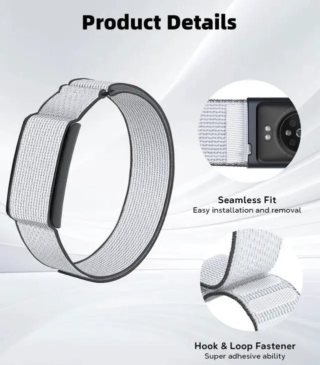Alt view image 3 of 7 - Nylon Loop Compatible with Amazfit Helio Strap Band, Soft Bicep Band Breathable Sport Wristband, Hook & Loop Armband with Top Cover Design