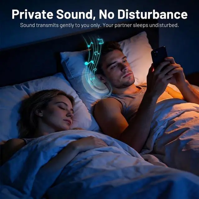 Alt view image 4 of 6 - Pillow Speaker for Sleeping, Ultra-Thin Portable Bluetooth 6.0 Gray | Sleep Speaker Under Pillow, Timer, Private Sound Ear Friendly Speaker for Bed, Not Disturb Partner for Side Sleepers Travel