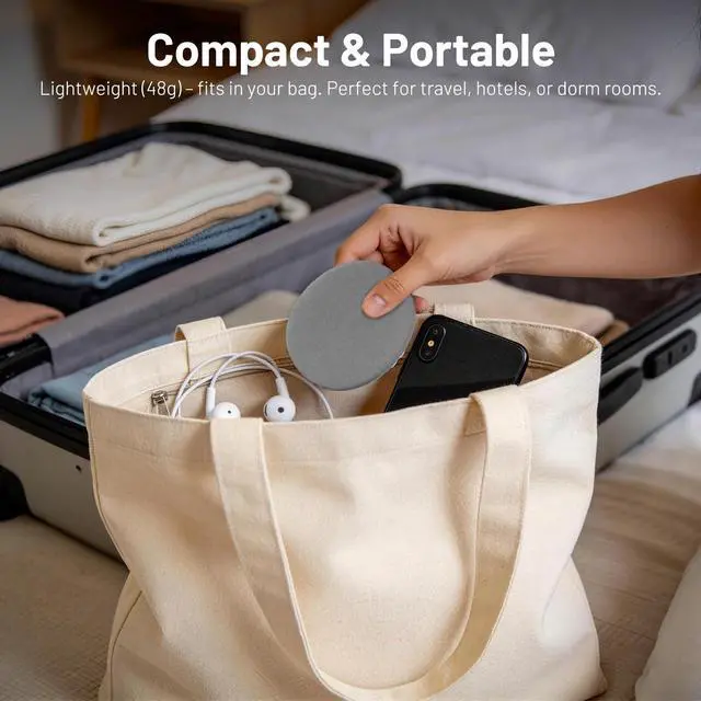 Alt view image 6 of 6 - Pillow Speaker for Sleeping, Ultra-Thin Portable Bluetooth 6.0 Gray | Sleep Speaker Under Pillow, Timer, Private Sound Ear Friendly Speaker for Bed, Not Disturb Partner for Side Sleepers Travel