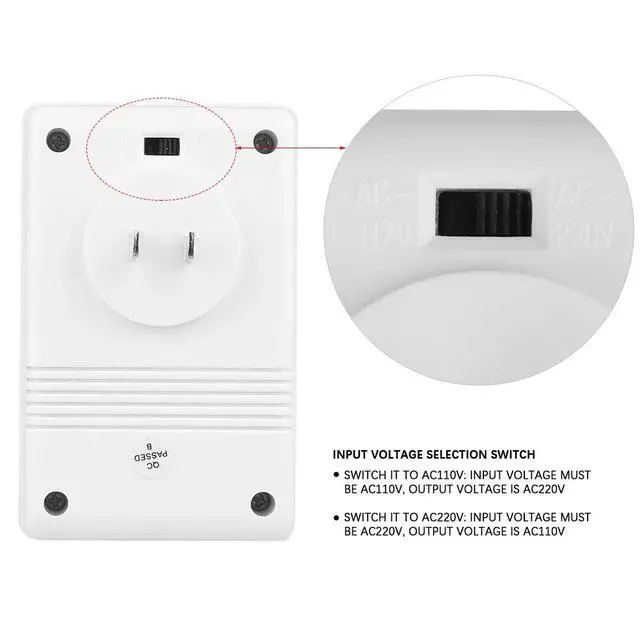 Alt view image 3 of 5 - 110V/120V to 220V/240V Converter, 70W Dual Channel Transformer Plugs 220V/240V to 110V/120V, Step up/Down Travel Adapter CN Standard Plug (Applicable Electrical Appliance: <70w)