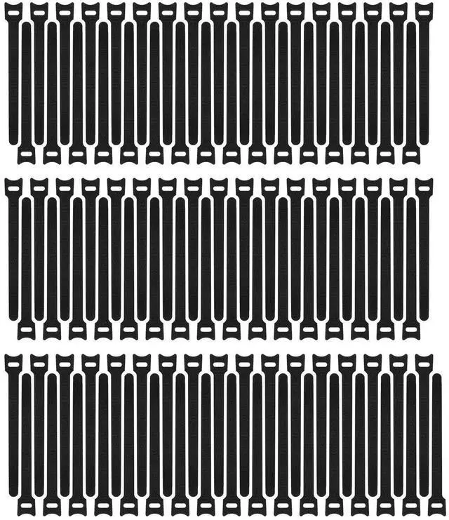 Main image of 100pcs Reusable Fastening Cable Ties Adjustable Wire Management 8 Inch (Black)
