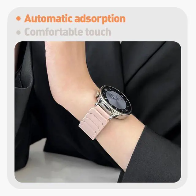 Alt view image 5 of 6 - Magnetic Watchband Compatible with Fitpolo AR-01, Silicone Sport Strong Magnet Strap for aeac AR-01 Smart Watch, for women