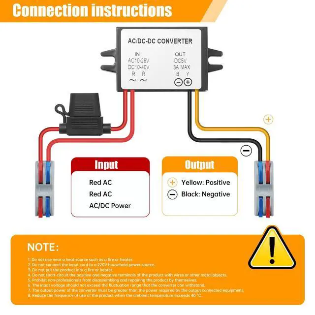 Alt view image 5 of 6 - AC DC 10V-40V to DC 5V 3A Waterproof Transformer 15W Voltage Regulator Converter with for CNC Equipment Switch Photovoltaic Panel etc