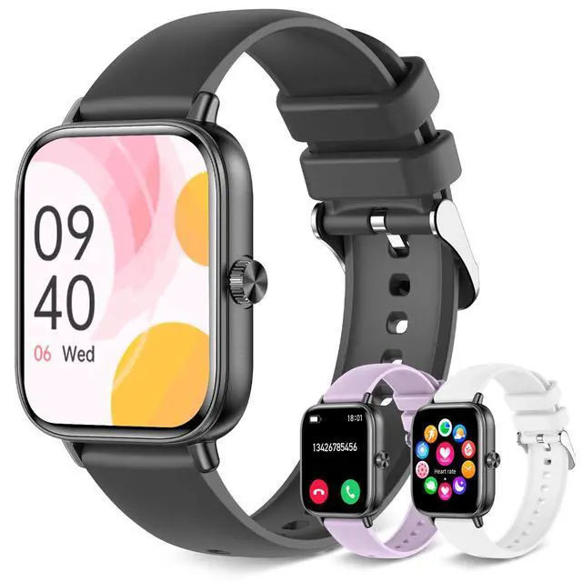 Alt view image 2 of 6 - Smart Watch for Women Bluetooth Call, 1.85" IP68 Waterproof Fitness Watch | Heart Rate, Sleep Monitor, Step Counter, 120+ Sports, DIY Watch Faces, IP68 Waterproof, Android & iOS Compatible(Black)