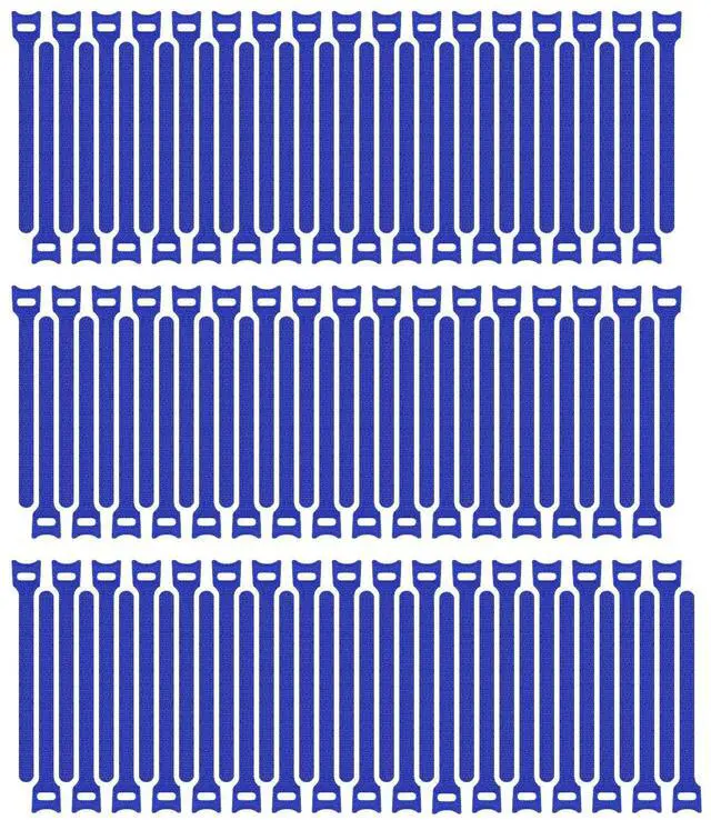 Main image of 100pcs Reusable Fastening Cable Ties Adjustable Wire Management 8 Inch (Blue)