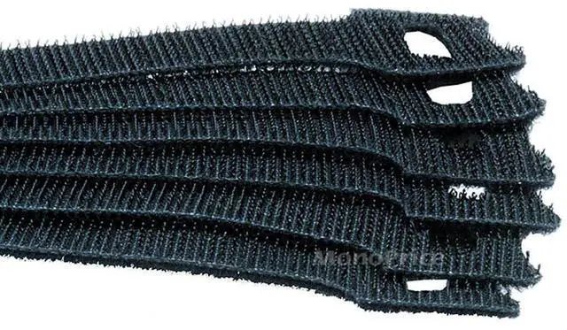 Alt view image 2 of 4 - Hook and Loop Fastening Cable Ties - 6 Inch, 50 Piece Bulk Pack, With Eye Hole For Hanging, Black