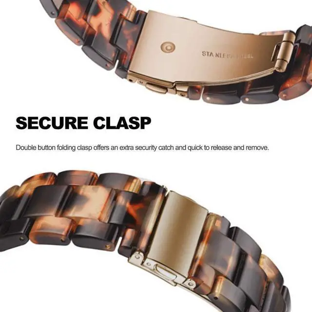 Alt view image 3 of 5 - Resin Band Compatible with Fitbit Charge 4,Charge 3/3 SE,Women Men Resin Accessory Rose Gold Buckle Band Wristband Strap Blacelet