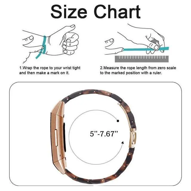 Alt view image 5 of 5 - Resin Band Compatible with Fitbit Charge 4,Charge 3/3 SE,Women Men Resin Accessory Rose Gold Buckle Band Wristband Strap Blacelet