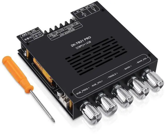 Main image of Bluetooth Audio Amplifier Board, ZK-TB21PRO 2.1CH 50W×2+145W Subwoofer Amp | with USB Lossless Decoding, SOP8/DIP8 Dual Package, Mic & Subwoofer Expansion Ports, Enhanced Heat Sink