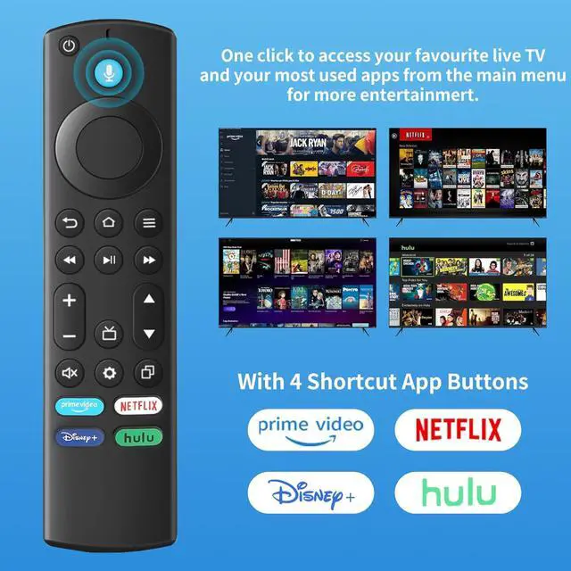 Alt view image 2 of 7 - Voice Remote Control for Fire Series (1st/2nd/3rd Gen), Stick (HD, 4K, 4K Max, Lite), Cube with Voice Control, Compatibility: Insignia, Toshiba, Pioneer, Omni Smart TVs