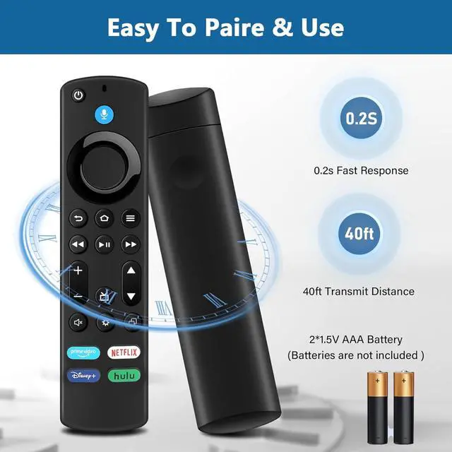 Alt view image 5 of 7 - Voice Remote Control for Fire Series (1st/2nd/3rd Gen), Stick (HD, 4K, 4K Max, Lite), Cube with Voice Control, Compatibility: Insignia, Toshiba, Pioneer, Omni Smart TVs