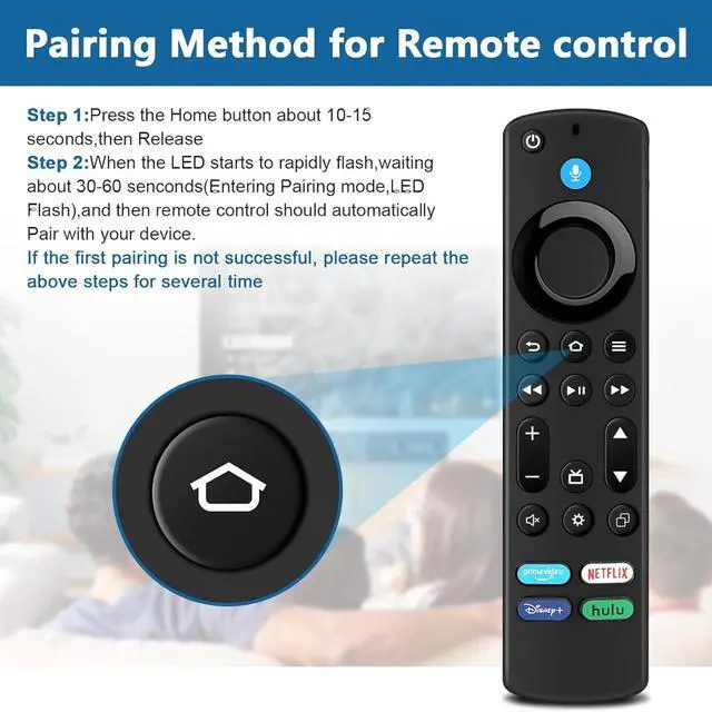 Alt view image 4 of 7 - Voice Remote Control for Fire Series (1st/2nd/3rd Gen), Stick (HD, 4K, 4K Max, Lite), Cube with Voice Control, Compatibility: Insignia, Toshiba, Pioneer, Omni Smart TVs