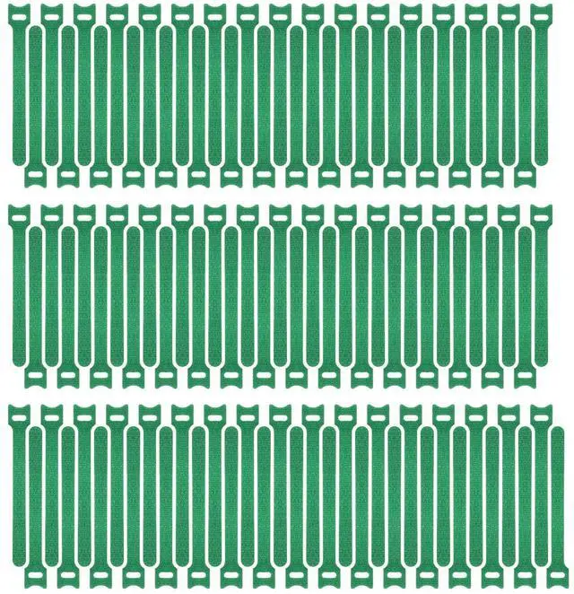 Main image of 100pcs Reusable Fastening Cable Ties Adjustable Wire Management 8 Inch (Green)