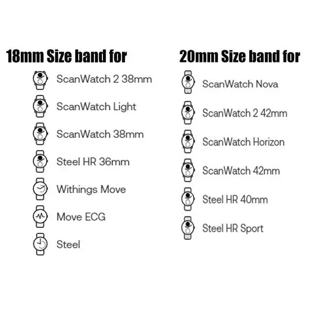 Alt view image 2 of 7 - Compatible for Withings Smartwatch Bands, 18mm, 20mm Quick Release New Soft Silicone Sport Replacement Straps for Women, Man, Wristband Accessories
