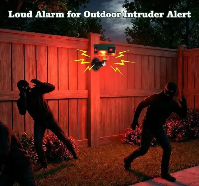 Alt view image 6 of 6 - Solar Outdoor Motion Sensor Alarm: Upgraded 360° Motion Detector 130dB Loud Siren, Remote Control, Porch Security Protector & Camping Safety Device for Yard/Garden Outdoor Areas