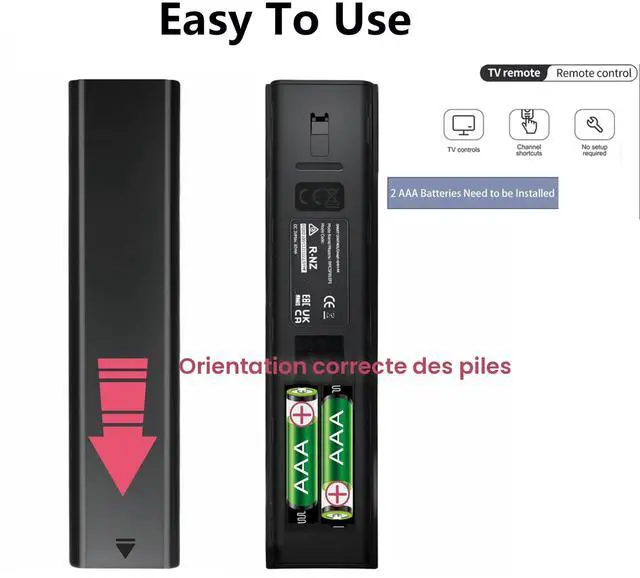 Alt view image 7 of 7 - Replacement Remote Control for Samsung Remote, for All 2019-2025 Samsung Remote Control for Smart with Voice Control. No Solar, Balck