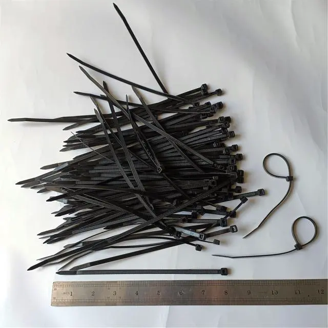 Alt view image 2 of 6 - 1000 pcs 8 inch Black Nylon Self-Locking Cable Ties, 40 LBS Tensile Strength, UV Resistant, Waterproof