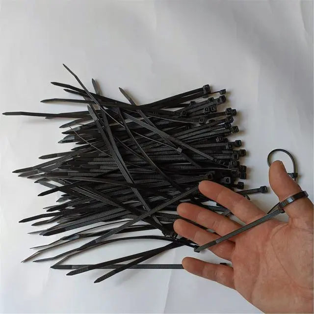 Alt view image 3 of 6 - 1000 pcs 8 inch Black Nylon Self-Locking Cable Ties, 40 LBS Tensile Strength, UV Resistant, Waterproof