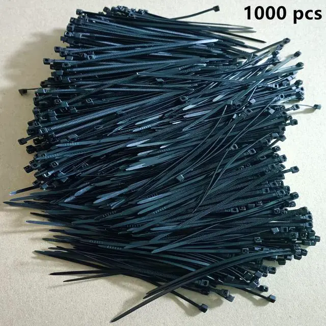 Alt view image 6 of 6 - 1000 pcs 8 inch Black Nylon Self-Locking Cable Ties, 40 LBS Tensile Strength, UV Resistant, Waterproof