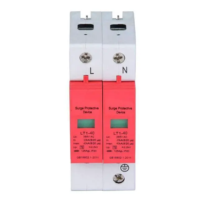 Alt view image 2 of 7 - AC Protector Power Protector Arrester Device, House Protector Low Voltage Arrester for Photovoltaic Thunder, Protective Device Arrester Electronics Accessories (2P40KA)