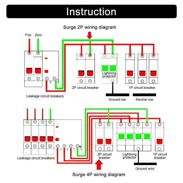Alt view image 3 of 7 - AC Protector Power Protector Arrester Device, House Protector Low Voltage Arrester for Photovoltaic Thunder, Protective Device Arrester Electronics Accessories (2P40KA)