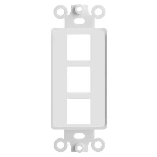 Alt view image 2 of 6 - 10 Pack 3Port Decorator Wall Plate 1-Gang Keystone Decorative Insert, Keystone Jack Single Gang Wall Plate - White