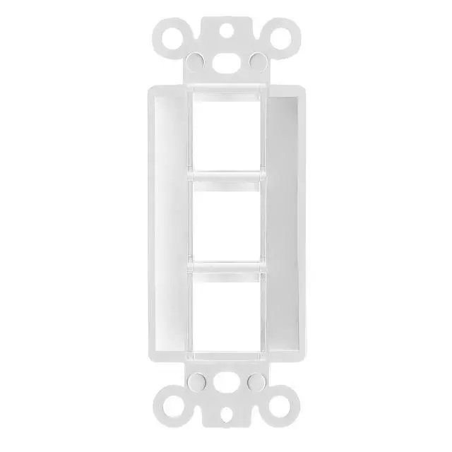 Alt view image 3 of 6 - 10 Pack 3Port Decorator Wall Plate 1-Gang Keystone Decorative Insert, Keystone Jack Single Gang Wall Plate - White