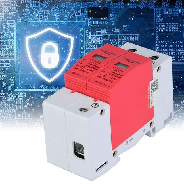 Alt view image 6 of 7 - AC Protector Power Protector Arrester Device, House Protector Low Voltage Arrester for Photovoltaic Thunder, Protective Device Arrester Electronics Accessories (2P40KA)