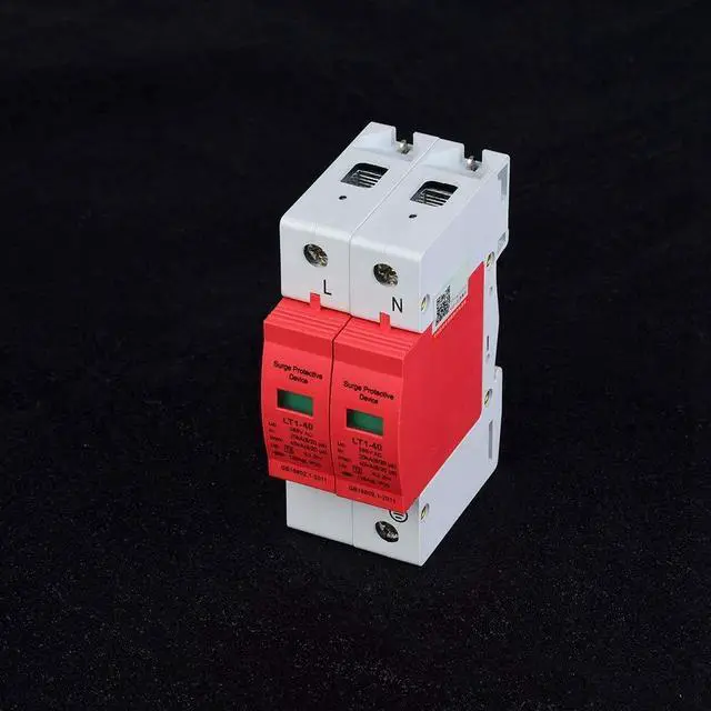 Alt view image 7 of 7 - AC Protector Power Protector Arrester Device, House Protector Low Voltage Arrester for Photovoltaic Thunder, Protective Device Arrester Electronics Accessories (2P40KA)