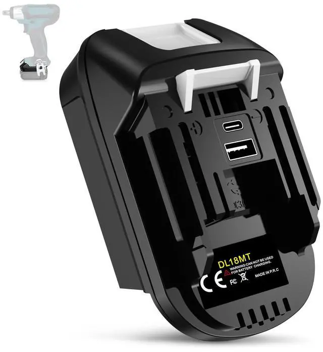 Main image of DM18M Battery Adapter for Milwaukee M18 18V & for Dewalt 20V MAX to for Makita 18V LXT BL1830 BL1840 BL1850 BL1860 Cordless Tools, with USB & Type-C Fast Charging Port, Plug and Play Battery Converter