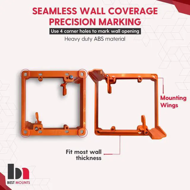 Alt view image 5 of 6 - 2 Pack Wall Plate Cable Pass Through with Bracket - In Wall Cable Management Kit - Recessed Cable Wall Plate Pair with Dual Gang Low Voltage Mounting Bracket - Decorator Cover for Low Voltage Cables