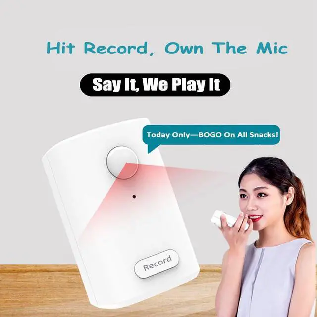 Alt view image 2 of 7 - 120-degree PIR Sensor recordable Motion Sensor Speaker, Talking Products Voice recordable, Motion Alarm Sensor Voice Recorder with USB Cable, One-Click Recording, Loop Playback