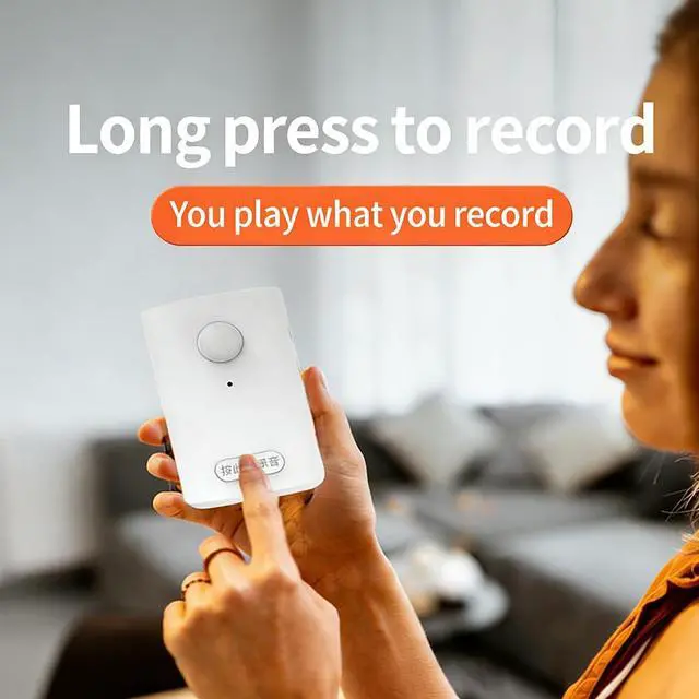 Alt view image 3 of 7 - 120-degree PIR Sensor recordable Motion Sensor Speaker, Talking Products Voice recordable, Motion Alarm Sensor Voice Recorder with USB Cable, One-Click Recording, Loop Playback