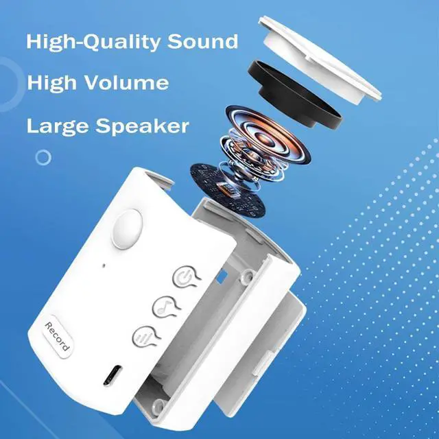 Alt view image 5 of 7 - 120-degree PIR Sensor recordable Motion Sensor Speaker, Talking Products Voice recordable, Motion Alarm Sensor Voice Recorder with USB Cable, One-Click Recording, Loop Playback