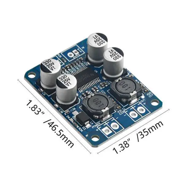 Alt view image 2 of 6 - 2Pcs TPA3118 Single Channel Digital Audio Power Amplifier Board Module 1X60W DC 12V-24V Converter for Audio System DIY Speakers