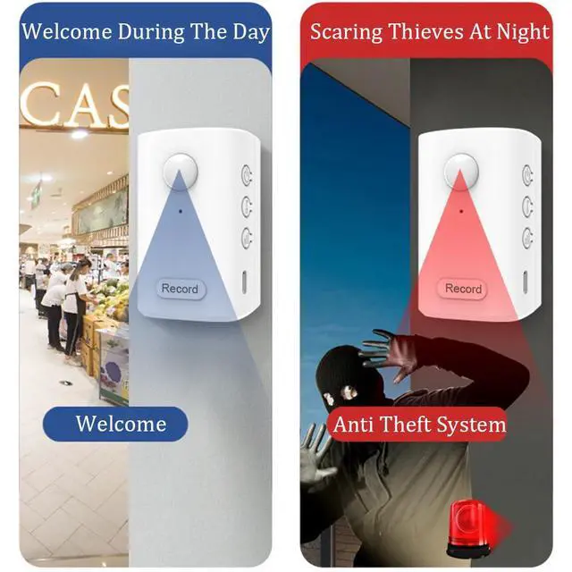 Alt view image 7 of 7 - 120-degree PIR Sensor recordable Motion Sensor Speaker, Talking Products Voice recordable, Motion Alarm Sensor Voice Recorder with USB Cable, One-Click Recording, Loop Playback