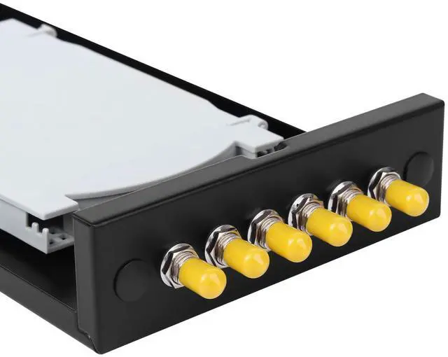 Alt view image 5 of 7 - 2-Pack ST-UPC 6 Simplex 6 Port Wall Mount Fiber Enclosure with Splice Tray Singlemode ST-UPC Kit (Includes 1.2 Meter Pigtail and Fiber Coupler)