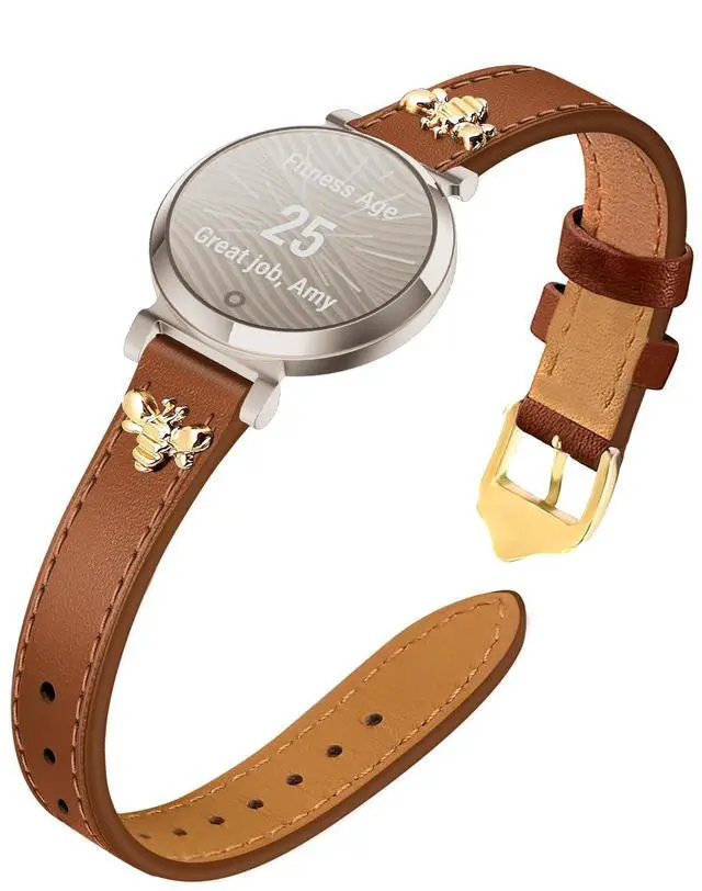 Main image of Slim Leather Bands Compatible with Garmin Lily 2 | Leather with Charms, Feminine,Design,for Garmin Lily 2 Watch Band