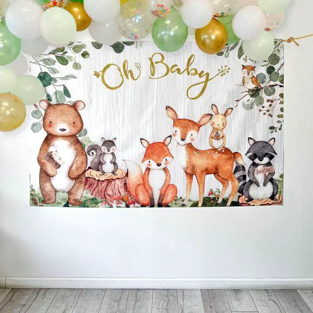 Alt view image 2 of 6 - Woodland Baby Shower Decorations, Photo Backdrop Banner/Photo Prop/Photo Booth, Nursery Decor