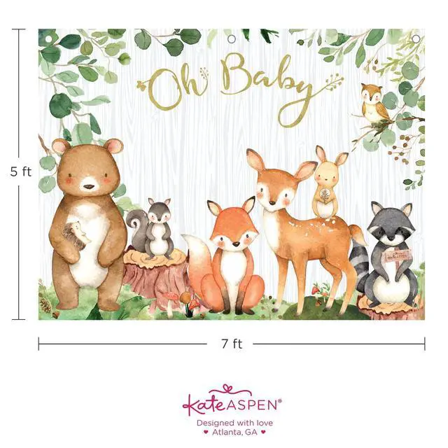 Alt view image 6 of 6 - Woodland Baby Shower Decorations, Photo Backdrop Banner/Photo Prop/Photo Booth, Nursery Decor