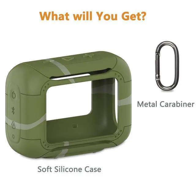 Alt view image 3 of 7 - Silicone Cover Case for JBL Go 5 Portable Bluetooth Speaker | Protective Case for Go 5 Speaker, Shockproof Drop-Protection Cover with Carabiner (Squad)