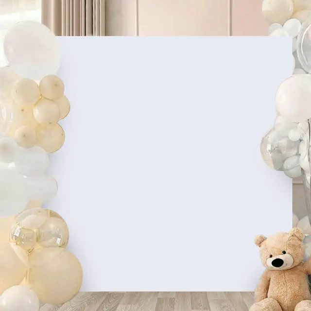 Alt view image 5 of 6 - White Wedding Arch Cover 6.6x6.6FT Square Arch Stand Covers for Spandex Backdrop Arch Cover for Fitted Balloon Square Arch Stand Cover Arch Stretchy Backdrop Cover for Wedding Party Decor