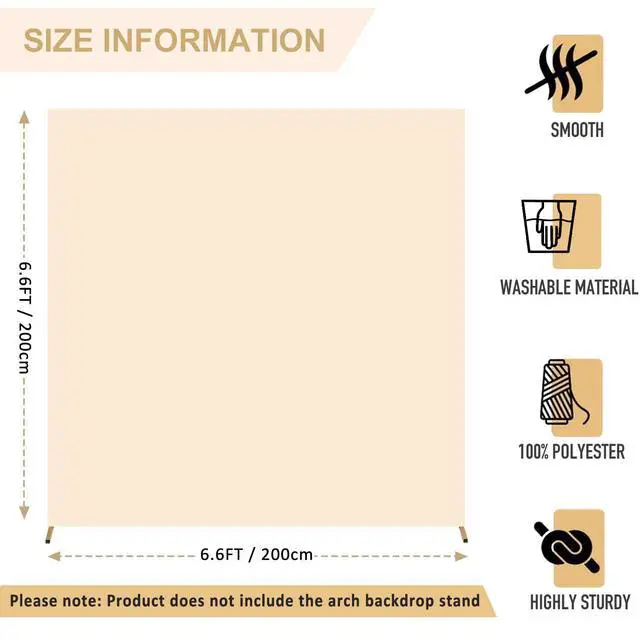 Alt view image 3 of 6 - Beige Arch Cover Spandex Arch Cover 6.6 x 6.6 FT Square Arch Cover for Wedding Arch Covers Fitted Arch Covers Stretchy Backdrop Party Arch Fabric Cover for Weddings Banquet Decorations