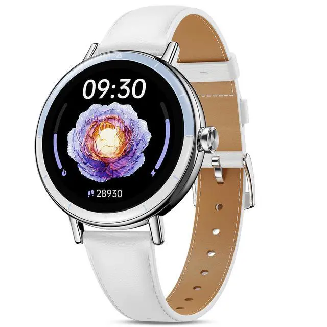 Main image of Smart Watches for Women, 1.27'' HD Round Ladies Fitness Trackers with Heart Rate/SpO2 Monitor Sleep/Calorie/Step Tracker 100+ Sports Modes IP68 Waterproof for Android/iOS, Silver/White