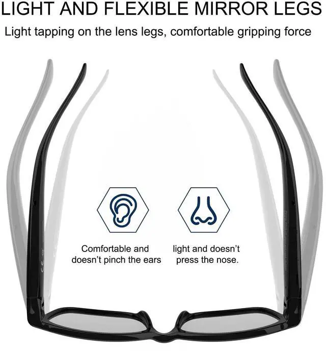 Alt view image 3 of 6 - Smart Bluetooth Glasses Audio Safety Work Glasses with Bluetooth Speaker for Men Women Mic Voice Assistant, Ultra light and Comfortable Design (Clear Lens)