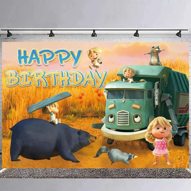 Alt view image 3 of 7 - Trash Truck Birthday Party Backdrop, Decoration, and Banner - Photo Background Props for Boys and Girls - 5x3ft