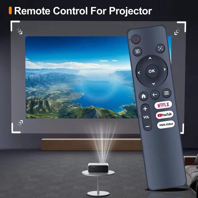 Alt view image 2 of 7 - Replacement Remote Control for VOPLLS K3/VISSPL A5/Boldever Smart Projector | BE-BD001SX-USWH0-A1S2