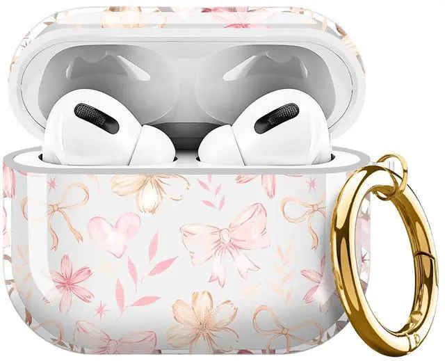 Main image of for Cute Airpods Pro 3 Case Clear, Soft TPU Air Pods Pro 3rd Generation Cover Protective Skin Girl Women with Gold Keychain for iPod Pro 3 Gen 2025 - Cute Pink Flower Bow