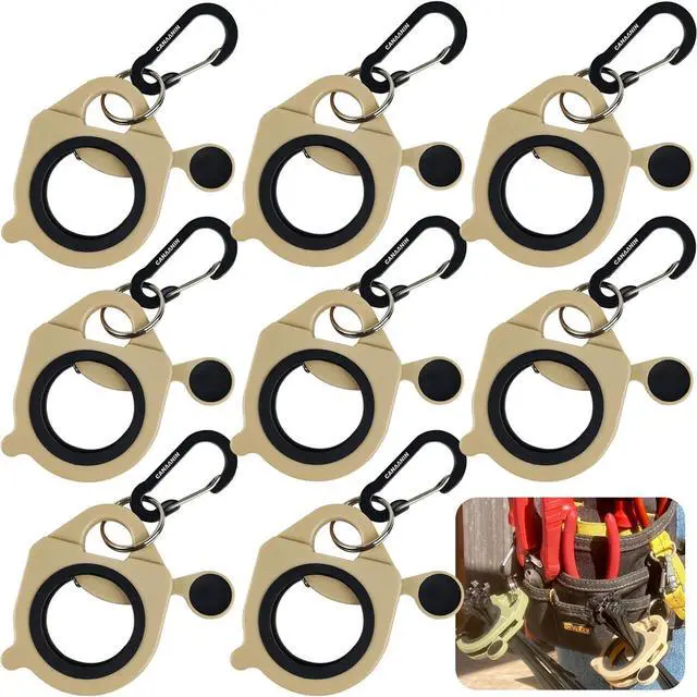 Main image of Zip Tie Holder Cable Tie Holder Heavy-Duty Colored Upgraded for Tool Belt Organized Strong Efficient for Electrician Tool Storage Reusable Portable 8 Pack (Khaki)